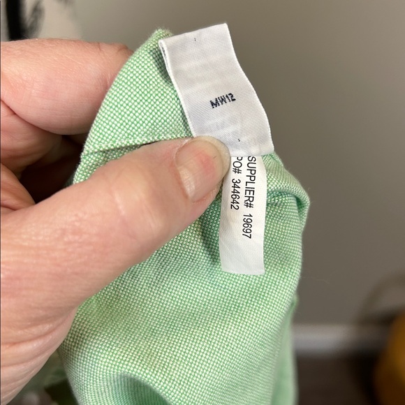 Ralph Lauren Custom Fit Green Oxford Button Down Shirt Long Sleeve XL - Picture 8 of 9